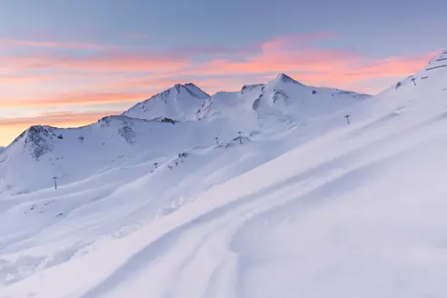 Solopgang i alperne Serfaus Fiss Ladis