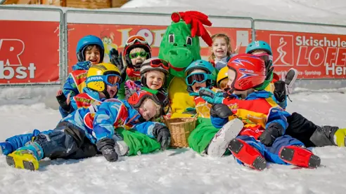 Børnehold i Lofer. Dansk skiskole