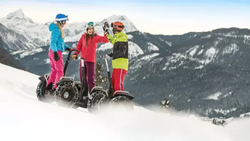Segway og aktiviteter efter skiløb i Flachau.