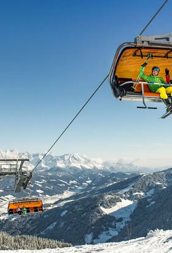 Godt forbundet liftsystem i hele Flachau Wagrain området