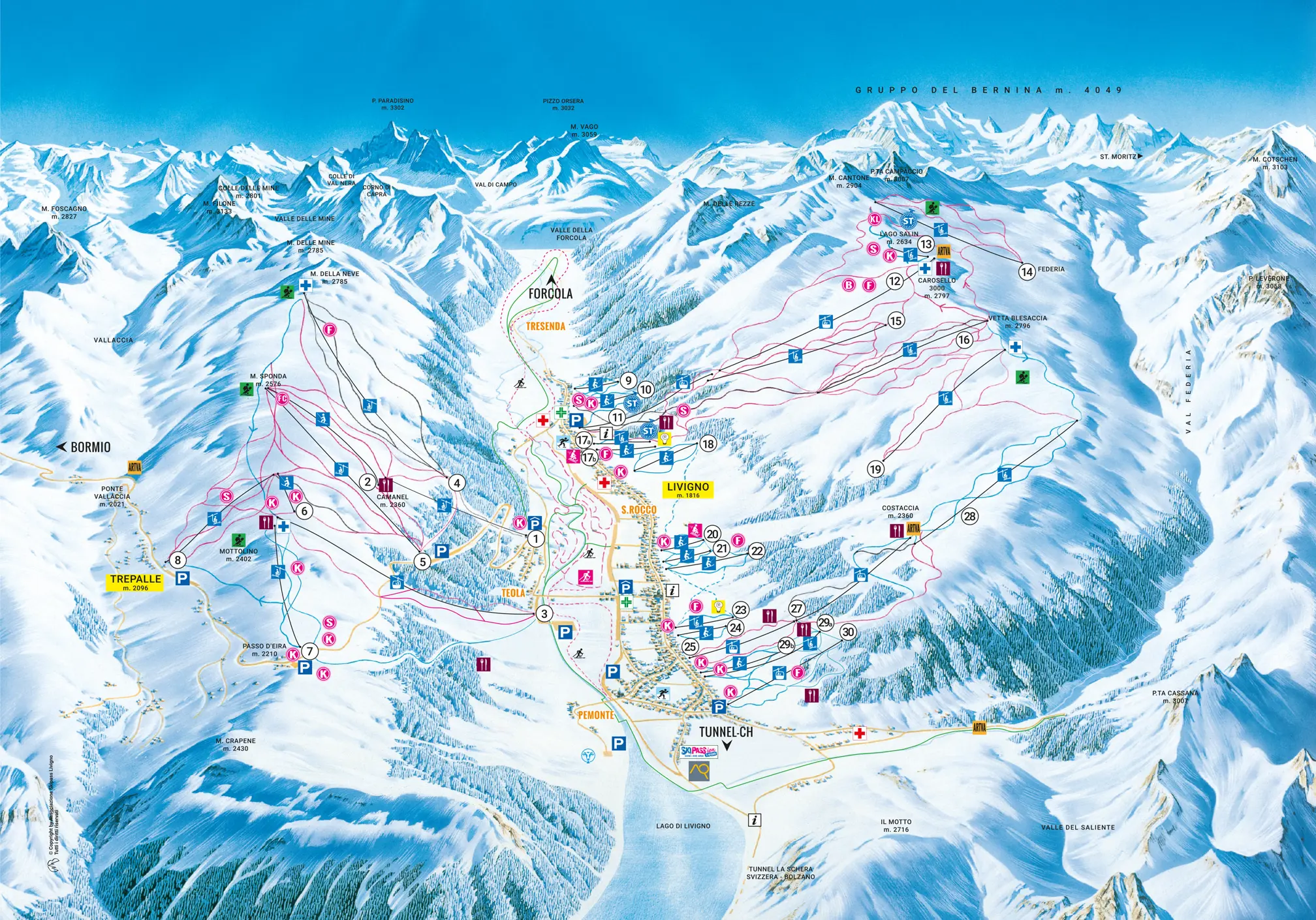 Pistekort Livigno