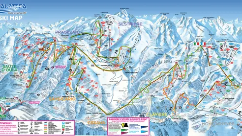 Pistekort Sestriere 2024