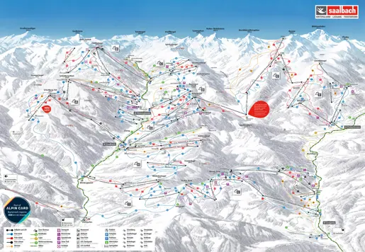 Saalbach-Hinterglemm Pistekort