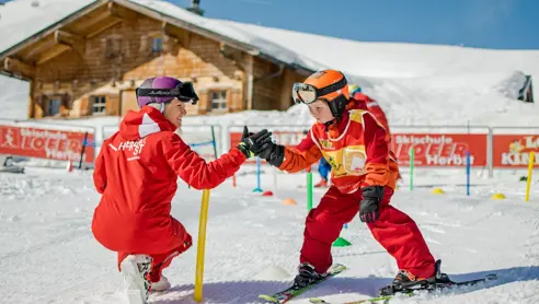 Perfekte forhold til første skiferie. Nybegynder og børn på ski
