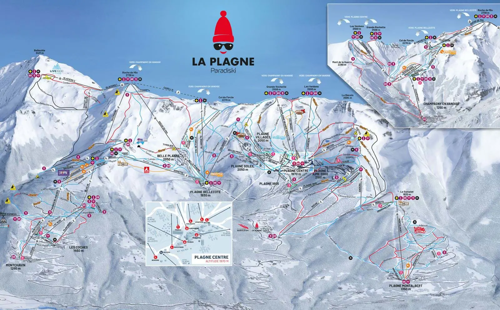 La Plagne pistkarta