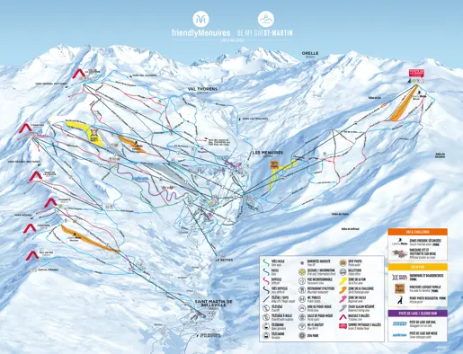 Les Menuires Pistkarta