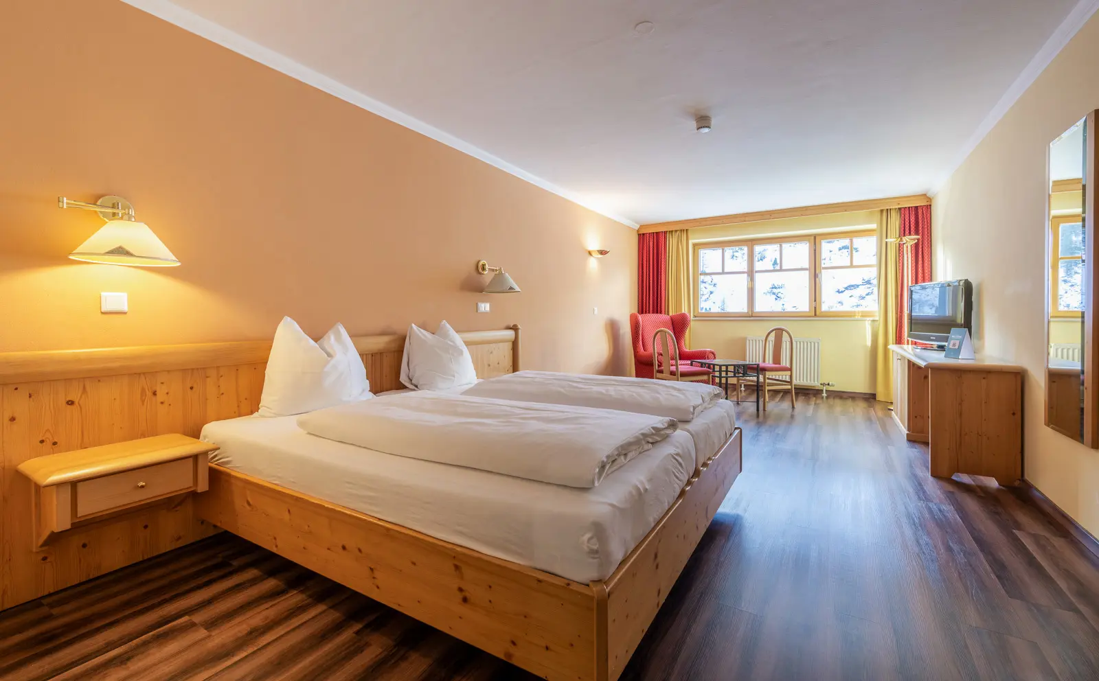 Dobbeltværelse mod syd med mulighed for en opredning 